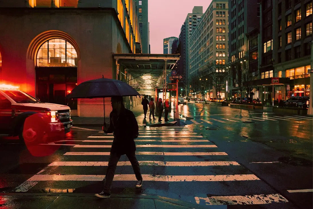 image of photographer in city